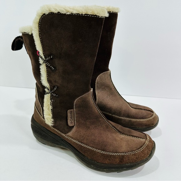 🩷 COLUMBIA WOMENS SIZE 8.5 SHERPA 10 1/2” H PULL ON BOOTS GREAT CONDITION - Picture 3 of 10